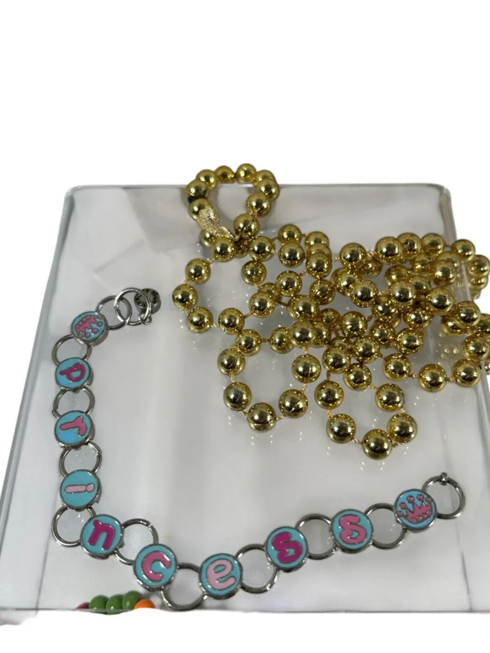 Mixed Lot 18 Pieces Children Girls Jewelry Dress Up Necklaces Bracelets Colorful
